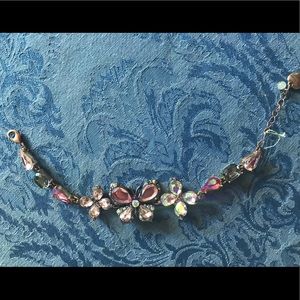 Betsey Johnson Butterfly flower crystal bracelet